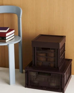 Colour Crate Lid Plastic - Medium Square / Cube - Bordeaux*Hay Hot