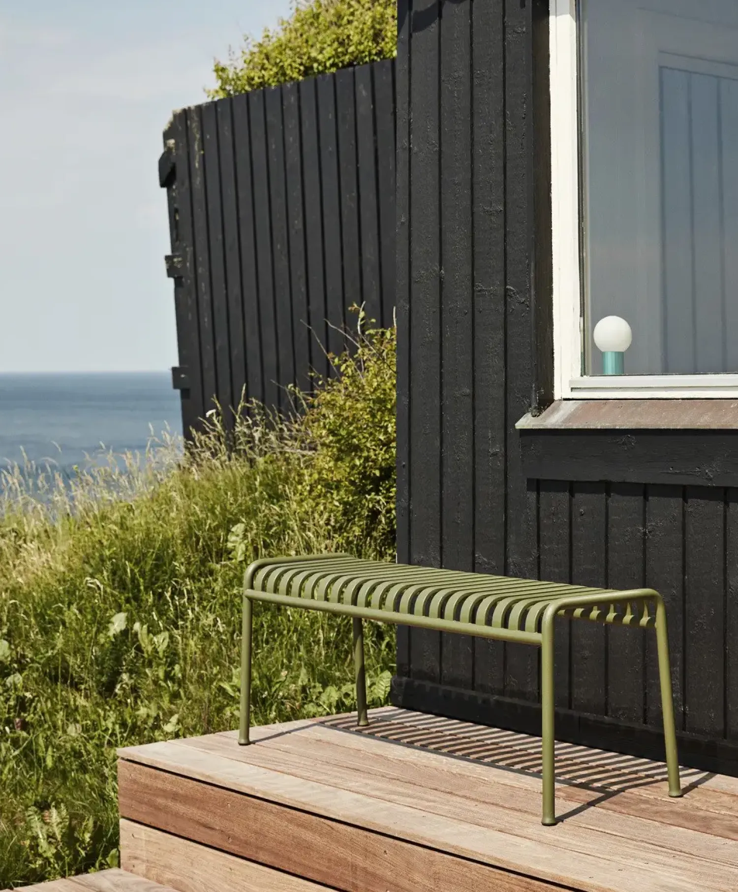 havebænk - Palissade bænk - Oliven grøn - 120 cm.*Hay Hot