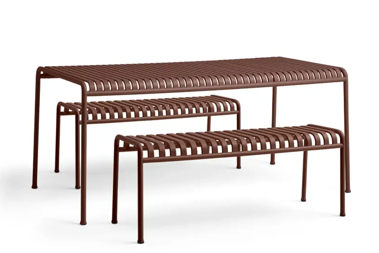 havebænk - Palissade bænk - Rød - Iron red - 120 cm*Hay New