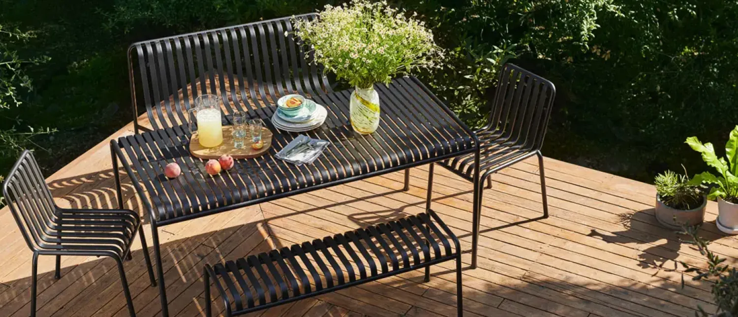 havebænk - Palissade bænk - 120 cm - Anthracite*Hay Hot