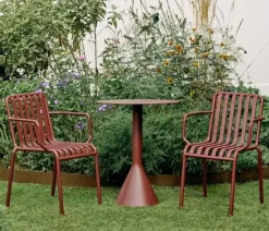 havebord - Palissade bord - Cone table - Rød - Iron red (Ø: 90 cm)*Hay Best