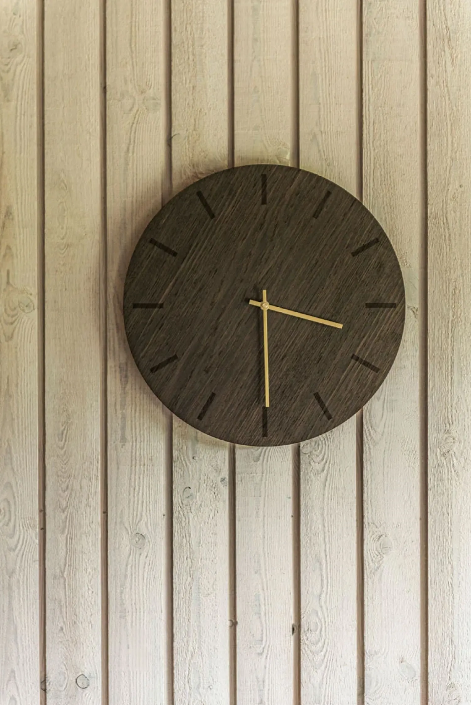 - Vægur - Dark Oak - Mørk Eg/Guld - Ø28 cm*Hemverk Discount