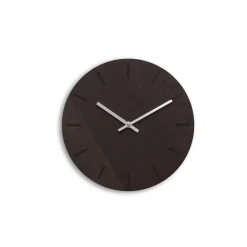 - Vægur - Dark Oak - Mørk Eg/Sølv - Ø28 cm^Hemverk Sale
