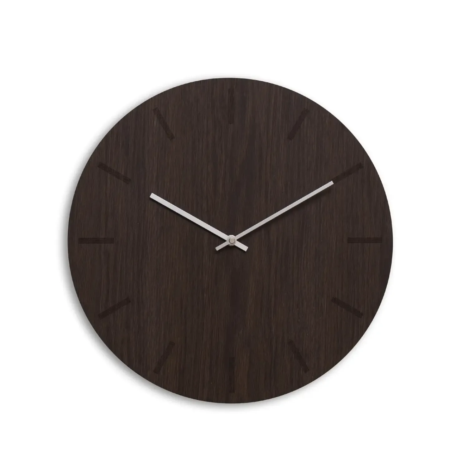 - Vægur - Dark Oak - Mørk Eg/Sølv - Ø38 cm^Hemverk Online
