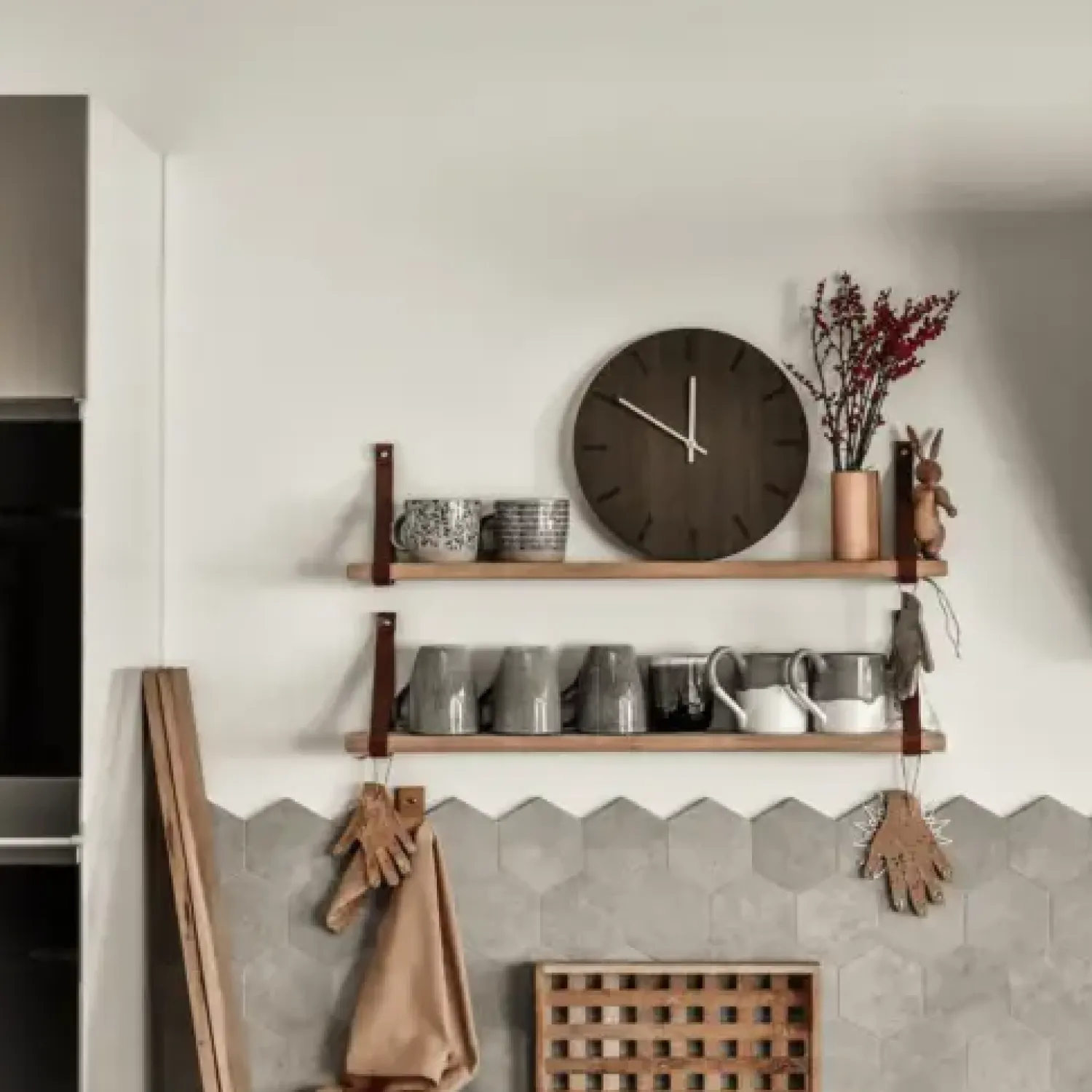 - Vægur - Dark Oak - Mørk Eg/Kobber - Ø38 cm*Hemverk Discount