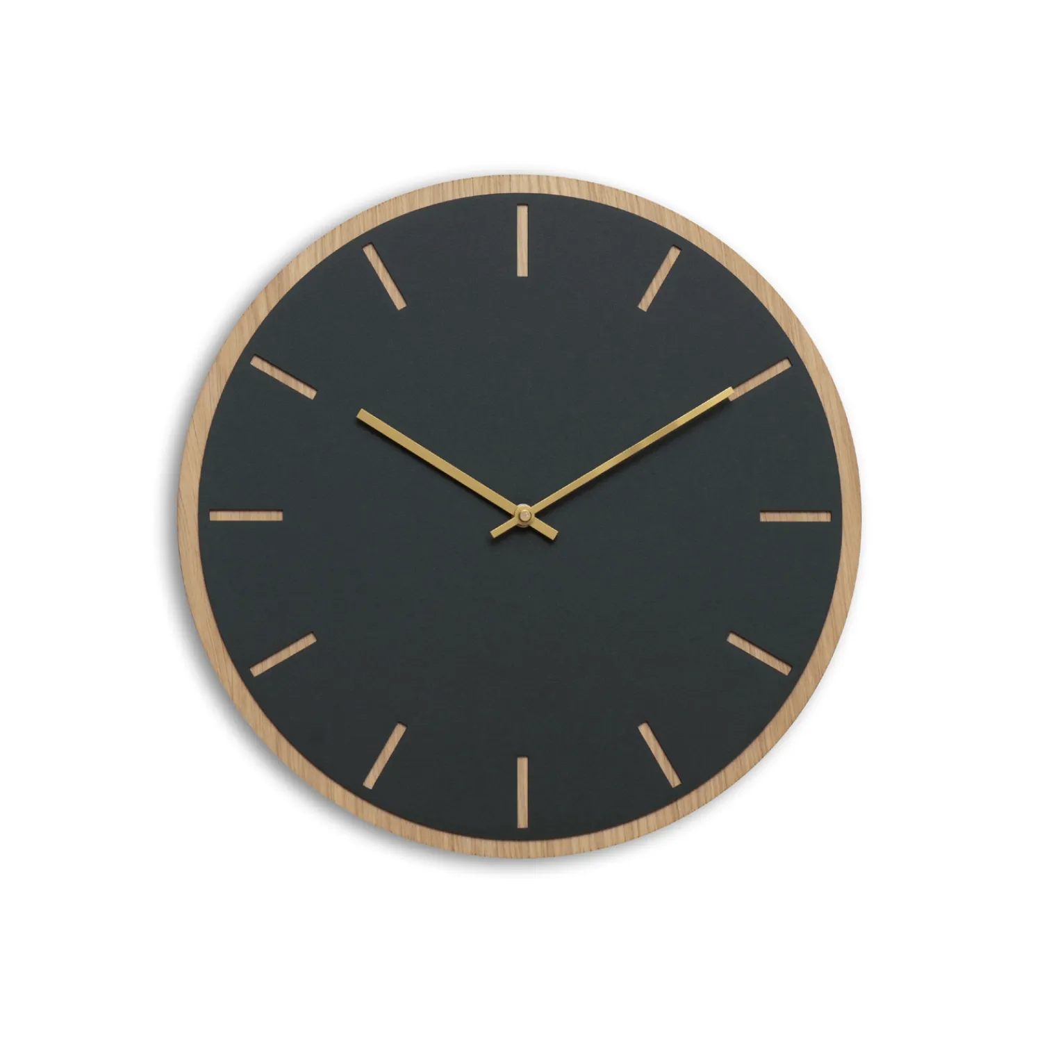 - Vægur - Lys Eg/Mørkegrøn - Guld visere - Ø38 cm^Hemverk Hot