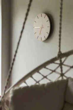 - Vægur - Lys Eg/Powder Dusty Rose - Kobber visere - Ø28 cm*Hemverk Clearance