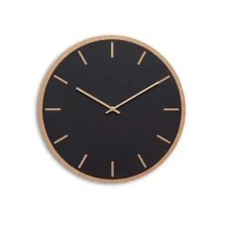 - Vægur - Lys Eg/Sort - Kobber visere - Ø38 cm^Hemverk New