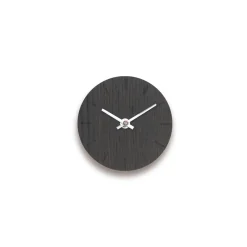 - Vægur - Mørk eg - Ø12 cm - Sølv visere*Hemverk Outlet