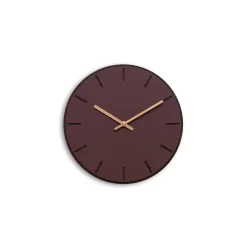 - Vægur - Mørk Eg/Burgundy - Kobber visere - Ø28 cm*Hemverk Discount