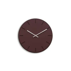 - Vægur - Mørk Eg/Burgundy - Sølv visere - Ø28 cm^Hemverk New