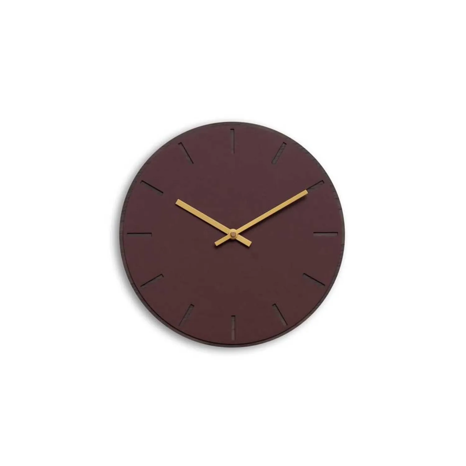 - Vægur - Mørk Eg/Burgundy - Guld visere - Ø28 cm^Hemverk Clearance