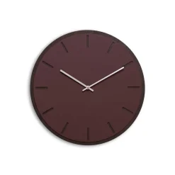- Vægur - Mørk Eg/Burgundy - Sølv visere - Ø38 cm^Hemverk Clearance