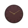 - Vægur - Mørk Eg/Burgundy - Guld visere - Ø38 cm^Hemverk Outlet