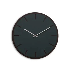 - Vægur - Mørk Eg/Conifer Grøn - Sølv visere - Ø38 cm*Hemverk Outlet