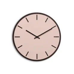 - Vægur - Mørk Eg/Powder Dusty Rose - Sorte visere - Ø38 cm^Hemverk Discount