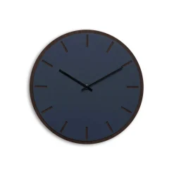 - Vægur - Mørk Eg/Smokey Blue - Sorte visere - Ø38 cm*Hemverk Hot