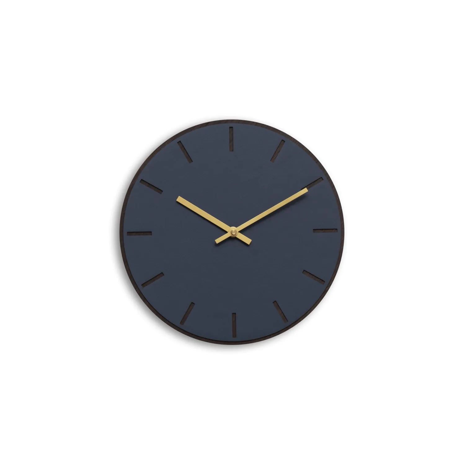 - Vægur - Mørk Eg/Smokey Blue - Guld visere - Ø28 cm*Hemverk Sale