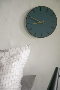 - Vægur - Mørk Eg/Smokey Blue - Kobber visere - Ø28 cm^Hemverk Discount