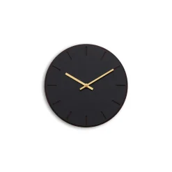 - Vægur - Mørk Eg/Sort - Guld visere - Ø28 cm^Hemverk Sale