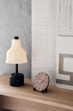 - Vægur - Valnød - Ø12 cm - Sølv visere^Hemverk Outlet