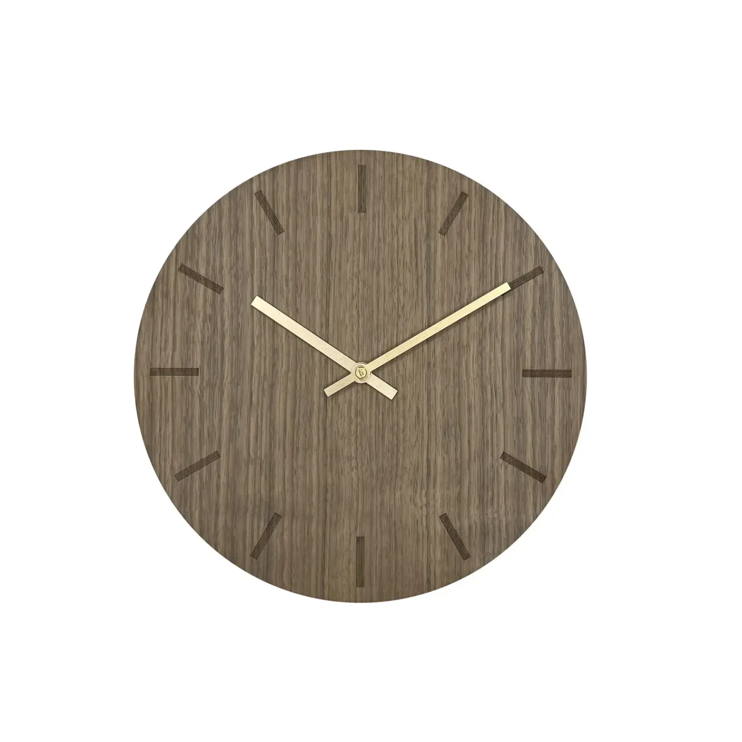 - Vægur - Valnød - Ø28 cm - Kobber visere^Hemverk Outlet