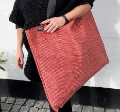 - Strandtaske - Beach Bag - 70 x 53 cm - Rød / Red*Horredsmattan Online