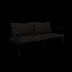 - AVON 2 seater sofa - Pude: Mørke Grå, Stellet: Sort*Houe Discount