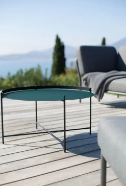 - EDGE Tray table Ø76 - Pine green-black*Houe Outlet