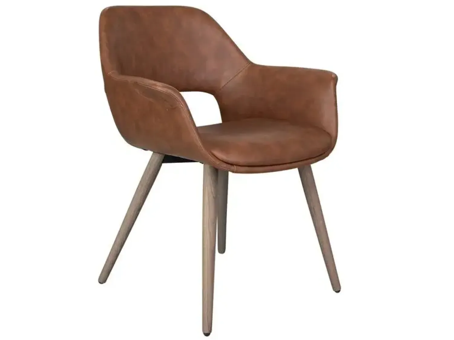 - Fenja spisebordstol cognac PU med træstel*House Of Sander Outlet