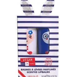 - Kanin Læbepomade - Paris Gaveæske - Kirsebær & Jordbær - 2 stk.*Inuwet