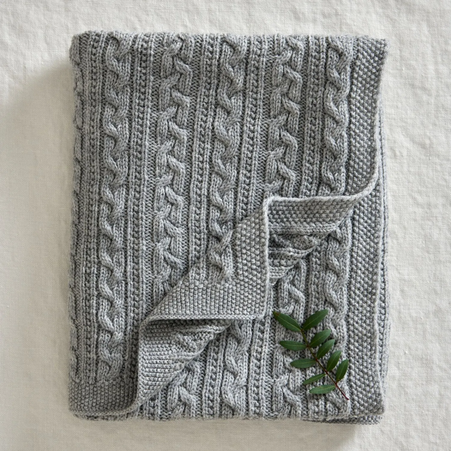 - Tæppe - Knitted Merino Wool Blanket - Lys Grå^Jack o Juno Sale