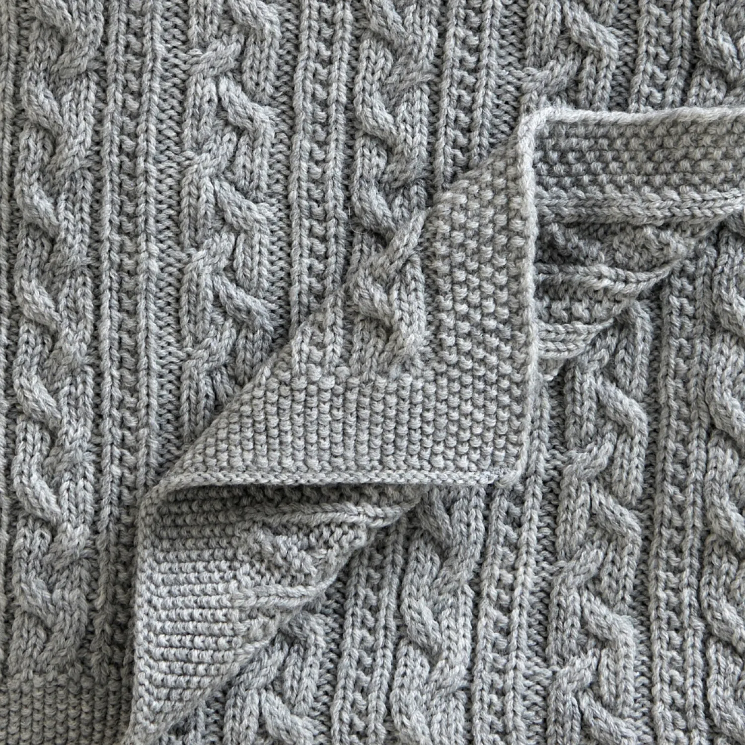 - Tæppe - Knitted Merino Wool Blanket - Lys Grå^Jack o Juno Sale