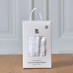 - Tæppe/Klud - Pom Pom Muslin Blanket (1-pack) - Hvid*Jack o Juno