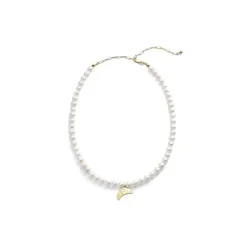 - Croissant Perle Halskæde - Guld*JUKSEREI Online