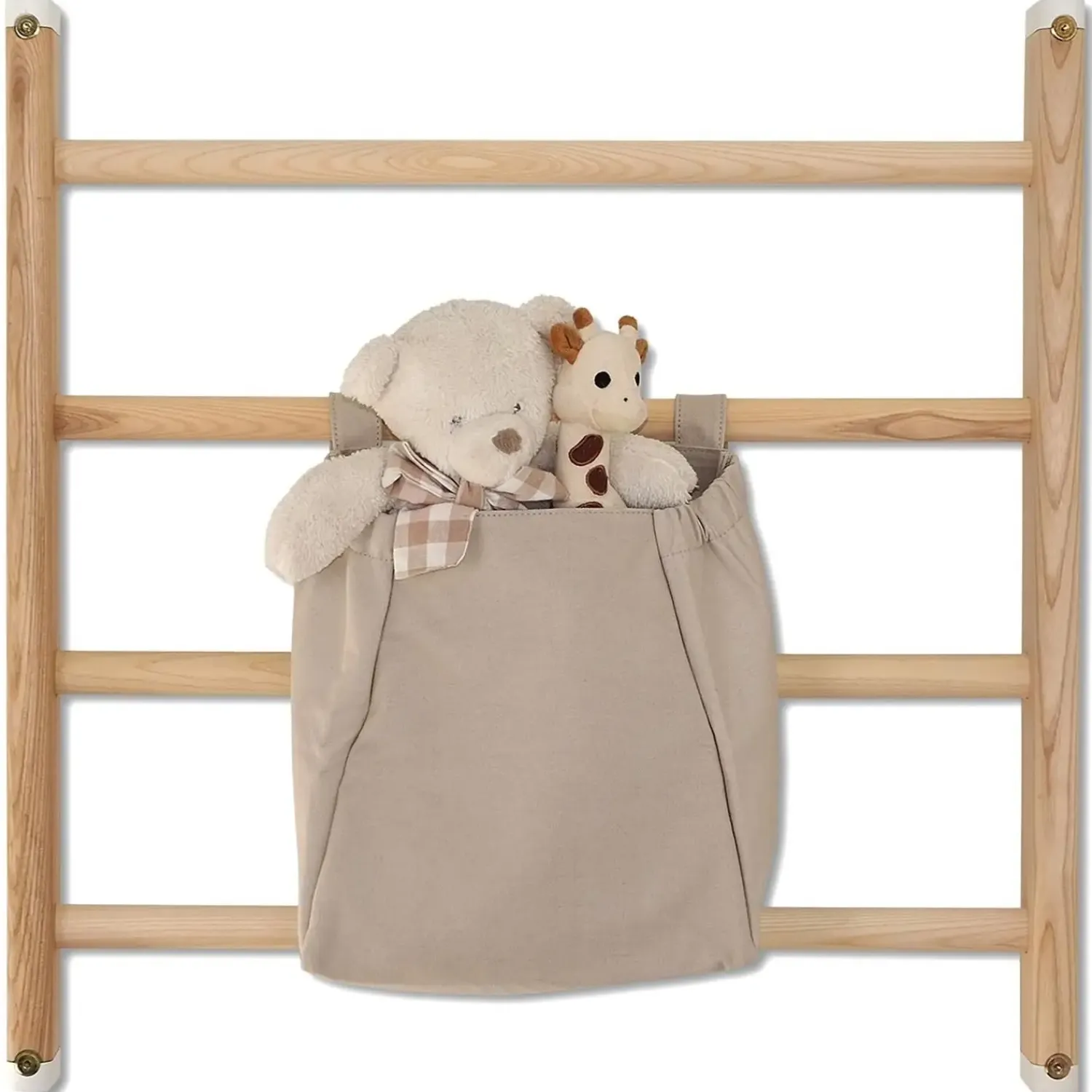 - Opbevaringspose i tekstil til ribbevæg - Lysegrå*KAOS Hot