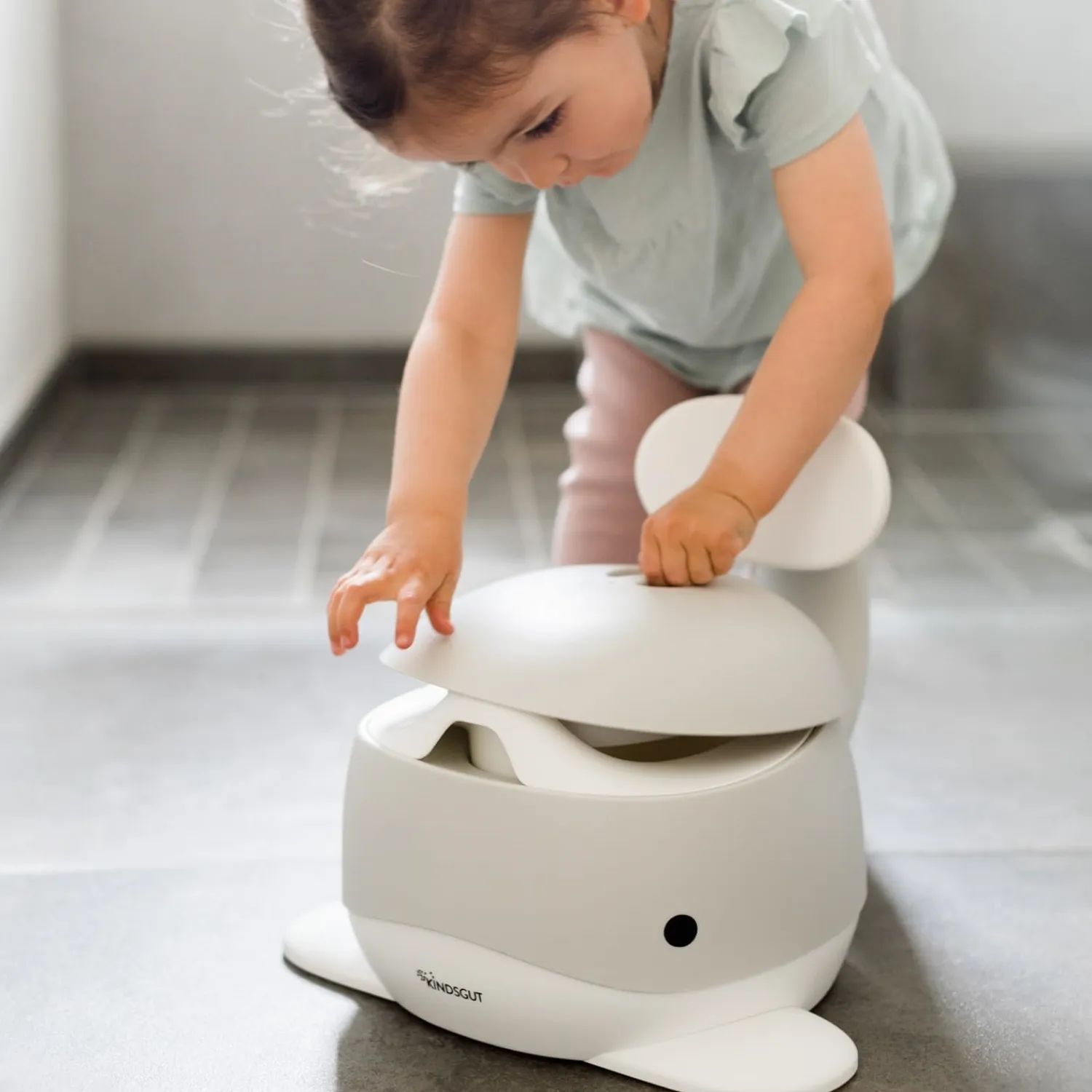 - Potty Training Toilet - Hval - Lys grå*Kindsgut Best