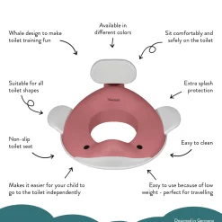 - Toiletsæde til børn - Hval - Dusty Pink^Kindsgut Outlet