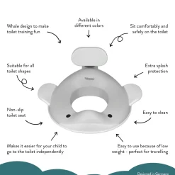 - Toiletsæde til børn - Hval - Lys grå*Kindsgut Best