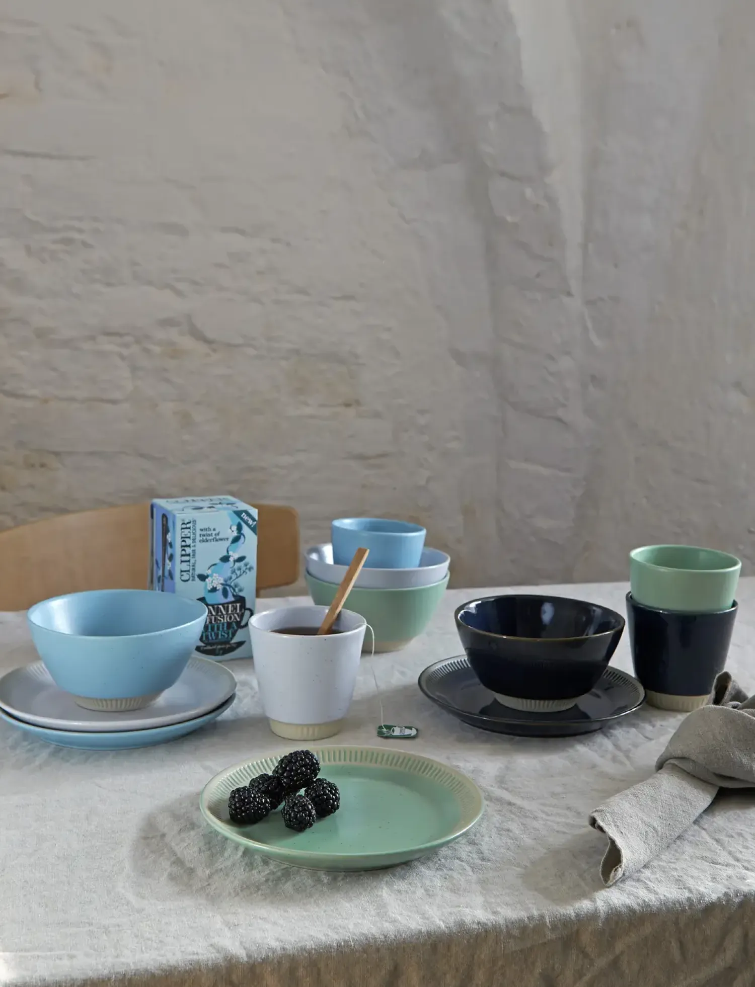 - Colorit tallerken Ø 19 cm navy*Knabstrup Keramik Best