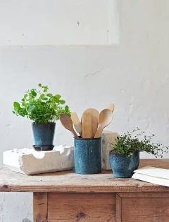 - urtepotteskjuler Ø 10.5 cm ocean green*Knabstrup Keramik Discount