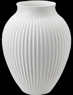 - vase H 35 cm ripple white^Knabstrup Keramik Clearance