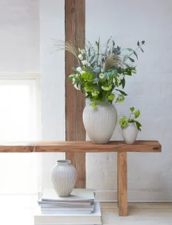 - vase H 35 cm ripple white^Knabstrup Keramik Clearance