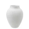 - vase H 20 cm ripple white^Knabstrup Keramik Clearance