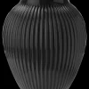 - vase H 35 cm ripple black^Knabstrup Keramik Clearance