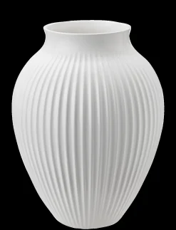 - vase H 27 cm ripple white^Knabstrup Keramik Discount