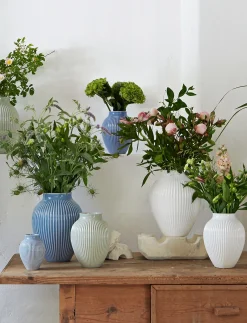 - vase H 12.5 cm ripple lavender^Knabstrup Keramik New