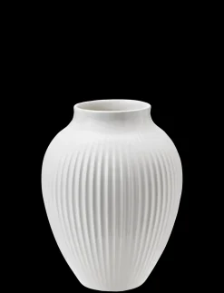 - vase H 12.5 cm ripple white^Knabstrup Keramik