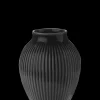 - vase H 12.5 cm ripple black^Knabstrup Keramik Sale
