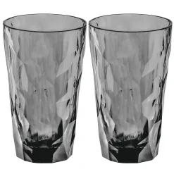 - Club No. 6 Superglas - Plastik Glas - Transparent Grå - Sæt af 2 stk.*Koziol Clearance